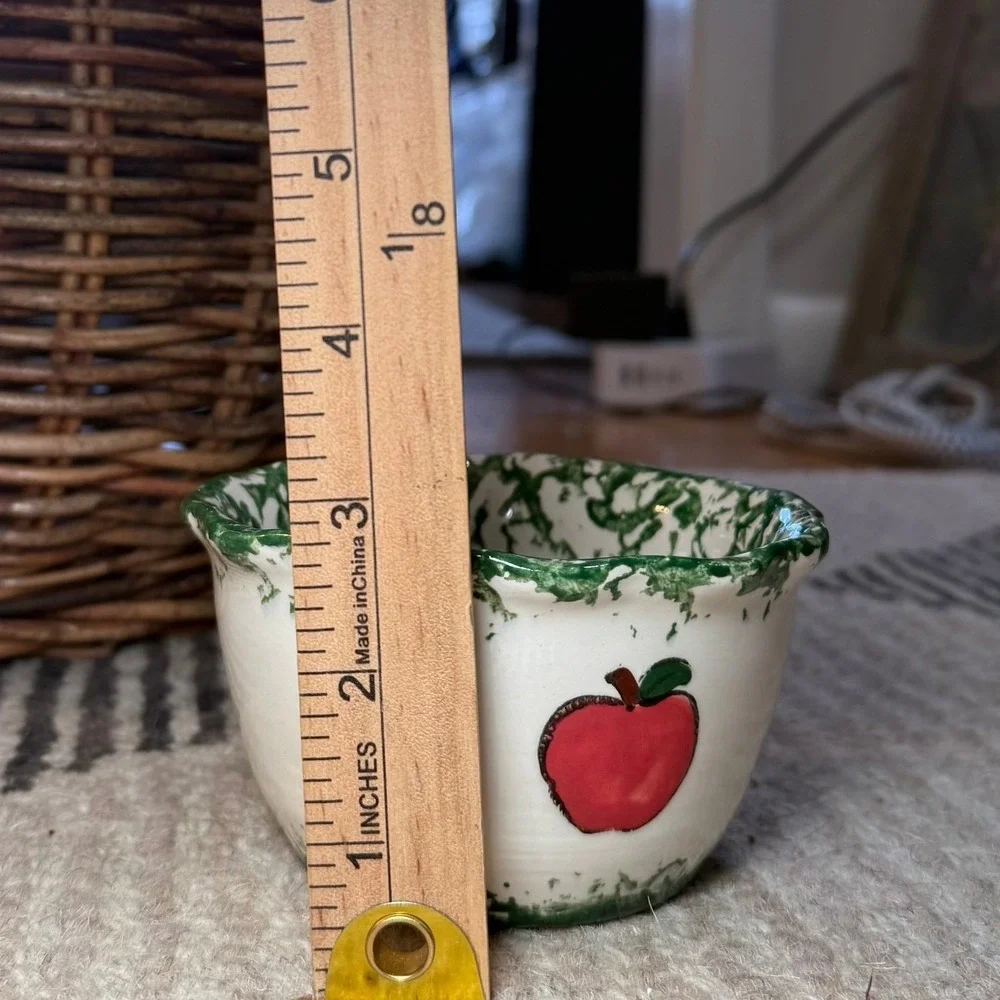 Farmhouse Apple Spongeware Mixing Bowl Country‎ Cottage Kitchen Farmhouse Decor